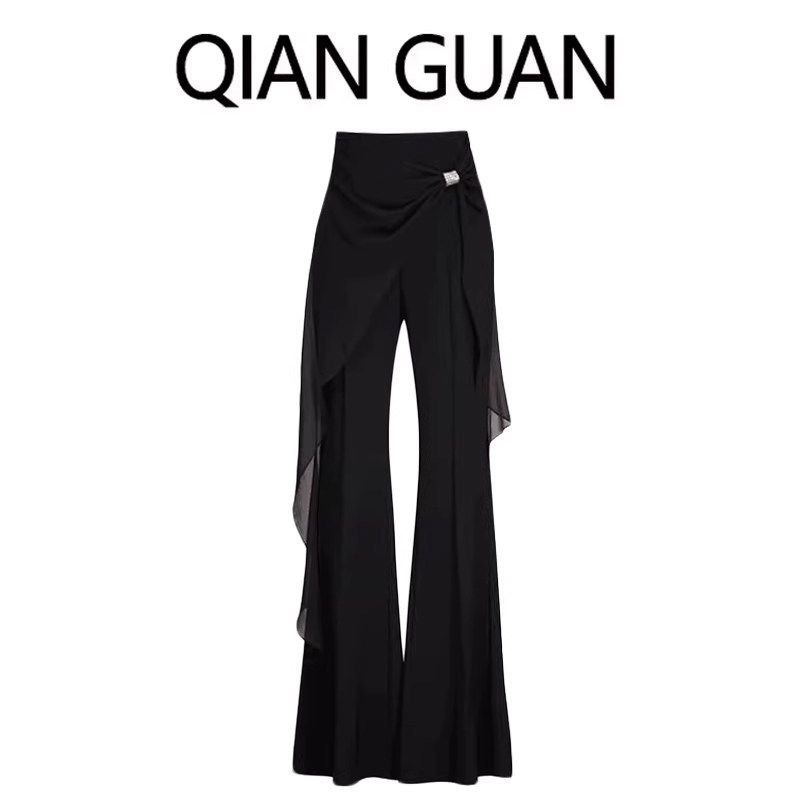 Fashionable Sexy Black Bootcut Pants Women s Spring Dignified Sense of Design High Waist Slim Looking Suit Casual Pants Ins Black S