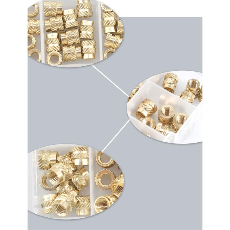 Metal Nut set Brass Threaded Insert Nut set Essential Fasteners Heat Resistant Nut set Gift for Engineers & Hobbyists