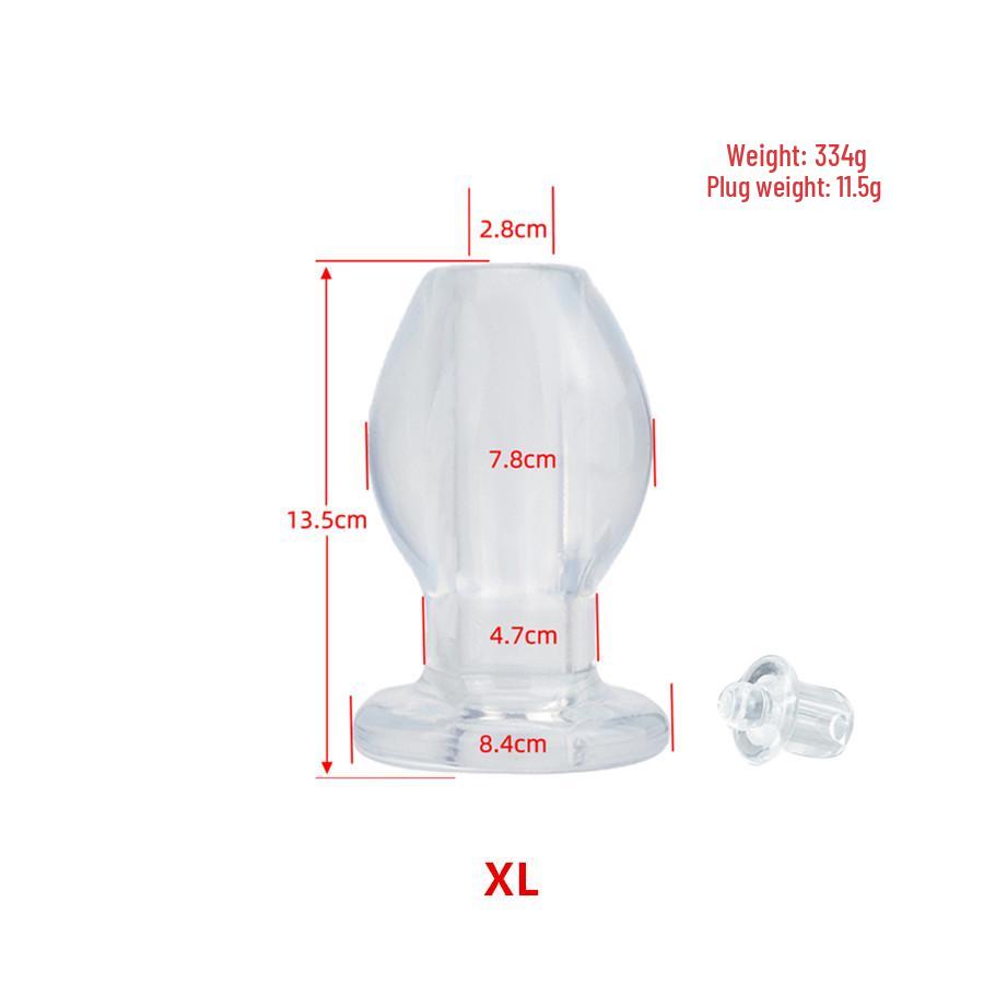 Crystal Hollow Anal Dilator Plug with Leak-Proof Strap - Occlusive Rear Anal Toy