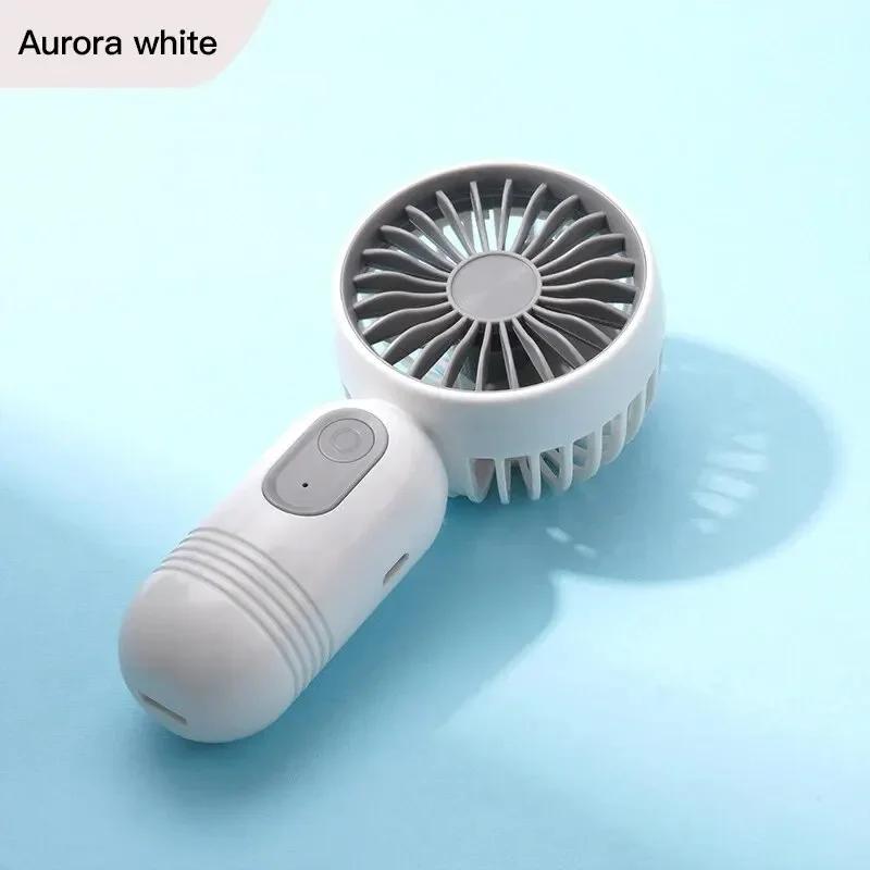 

Handheld Mini Fan USB Portable Desktop High Wind Power Student Summer Gift Portable Fan With 3 Speed For Office, Outdoor, Travel білий