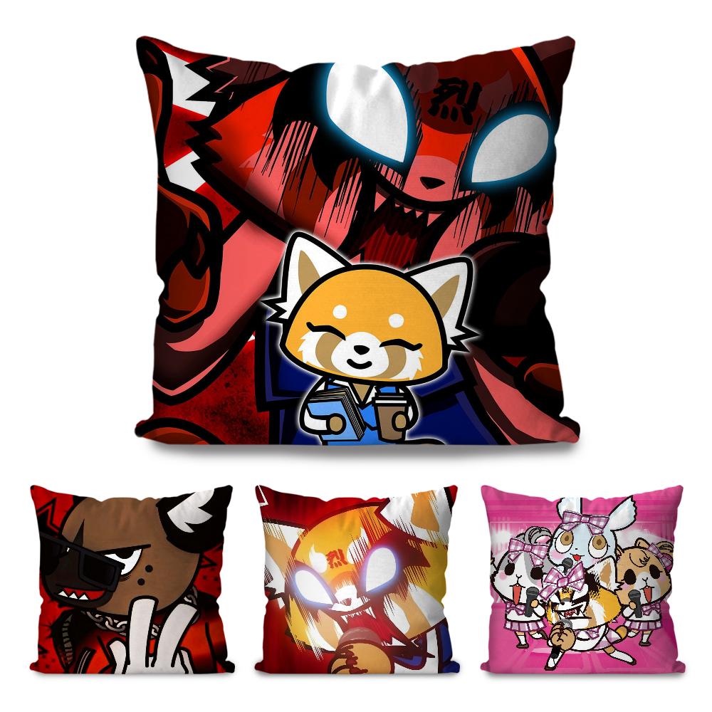 Cartoon Cute A-Aggretsuko Pillow Case Square Pillow Bedroom Sofa Leisure Comfort Cushion Car Living Room Home Decoration 40X40