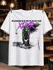 Anniversario Xdvr Purple Graffiti Lettering Over Green Portrait And Distressed Urban Anniversary Unisex All Tshirt