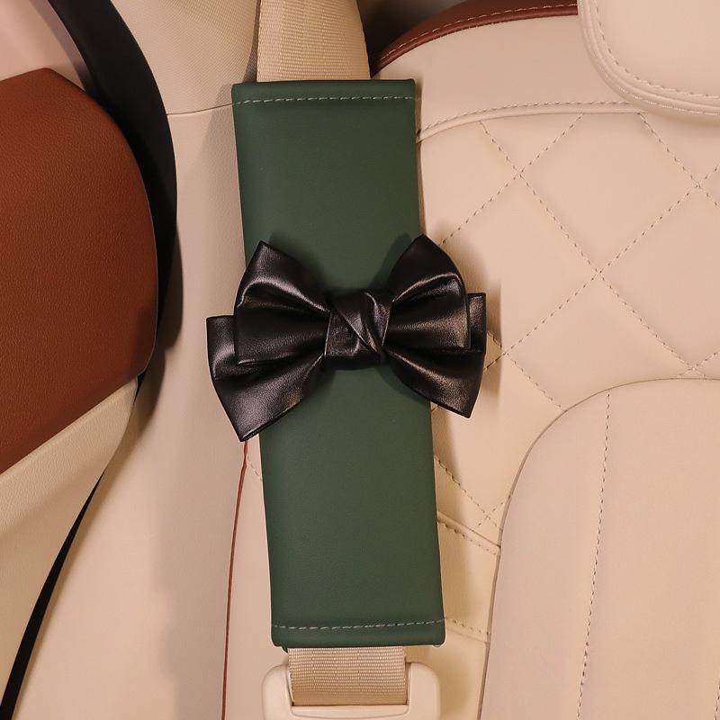 Bow Tie Car Seat Belt Cover Personalized Leather Style Four Seasons Shoulder Protector Women's Car Seat Belt Cover Fashion