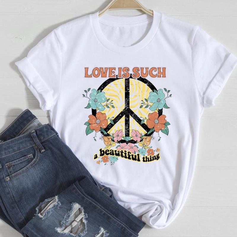 2026 Women Lady Clothing Floral Women Print European and American Short-sleeved T-shirt Women Clothing  Tops  Oversized TShirt