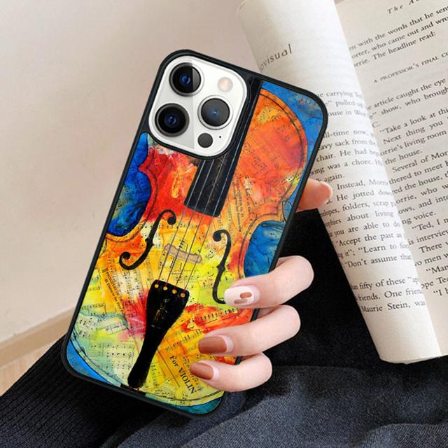 Musical Notes Violin Classical Phone Case Back Cover for iPhone 17 Air 16 15 14 13 11 12 Pro Max Plus Fundas