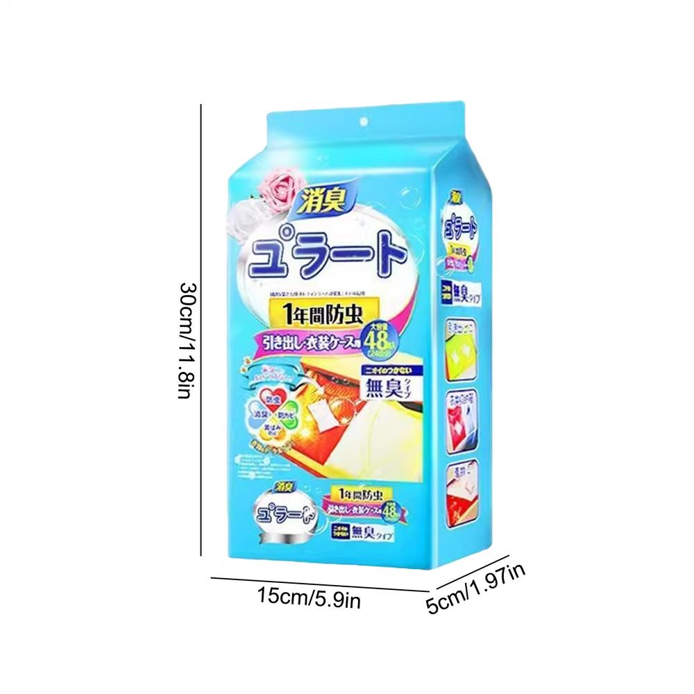 

48pcs Wardrobe Deodorant Insect Repellent Camphor Balls Moisture-proof Wardrobe Deodorant Long-lasting Fragrance Repellent синій