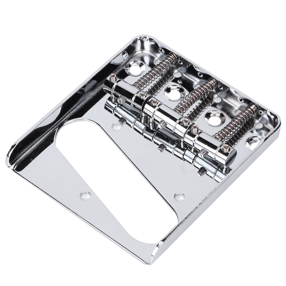 Electric Guitar Saddle Bridge 3‑Saddle Fixed for TL Set Replacement Electric InstrumentSilver