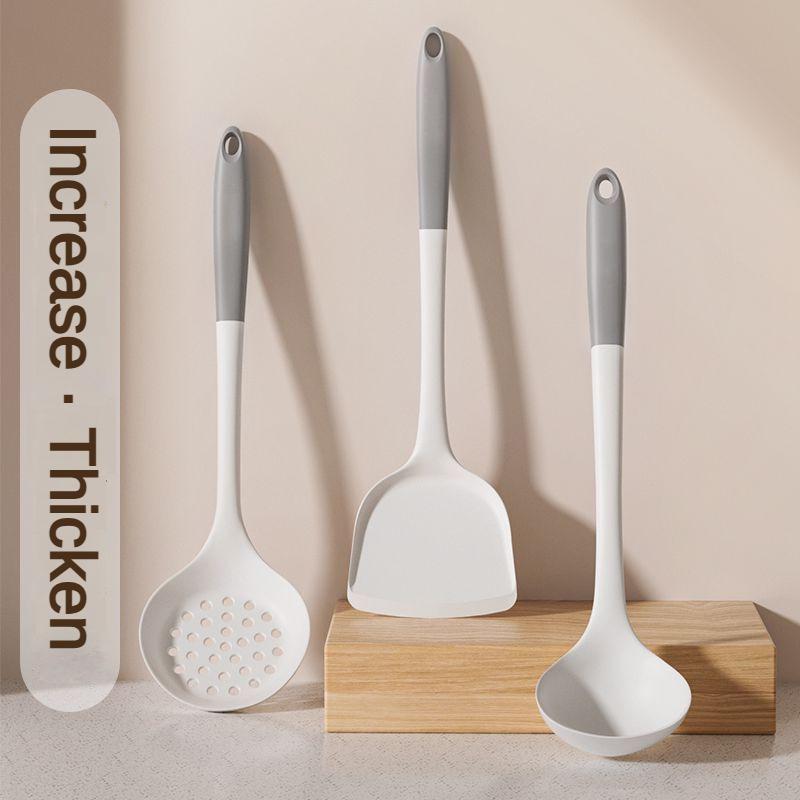 1/2/3/4set Grey white silicone spatula soup spoon set non-stick pan cooking tools kitchen cooking kit