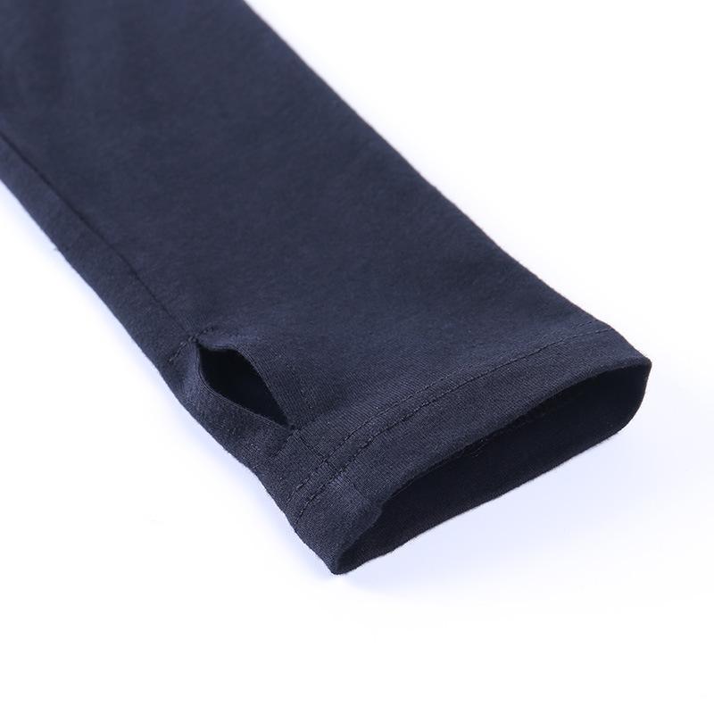 Women's Letter Embroidery Black Tight-fitting Long-sleeved Short Top Harajuku Style Retro Solid Color Top
