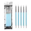 Blue Double-Ended Silicone Dotting Pen Set - 5-Piece for Nail Art, Embossing, and Clay Sculpting