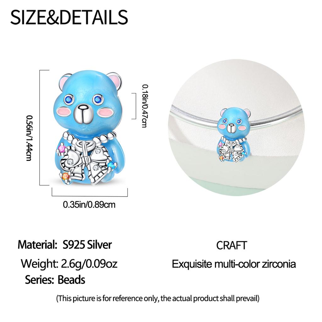 Copper Metal Charm Bead Components Authentic Original Sweet Cool Bear Bead Components Compatible With Bracelet High Quality Fine Jewelry High Quality