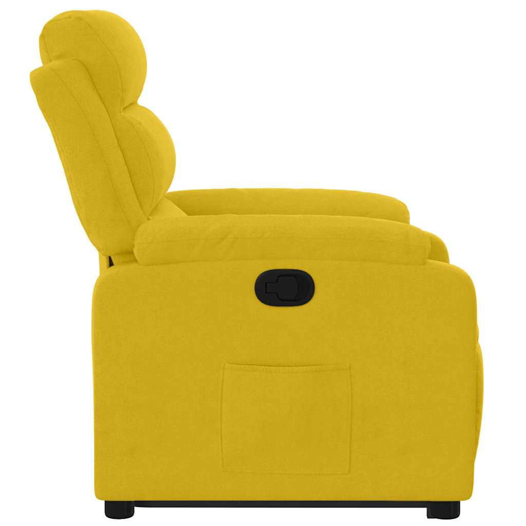 Recliner Chair with Lift Assist Yellow Velvet