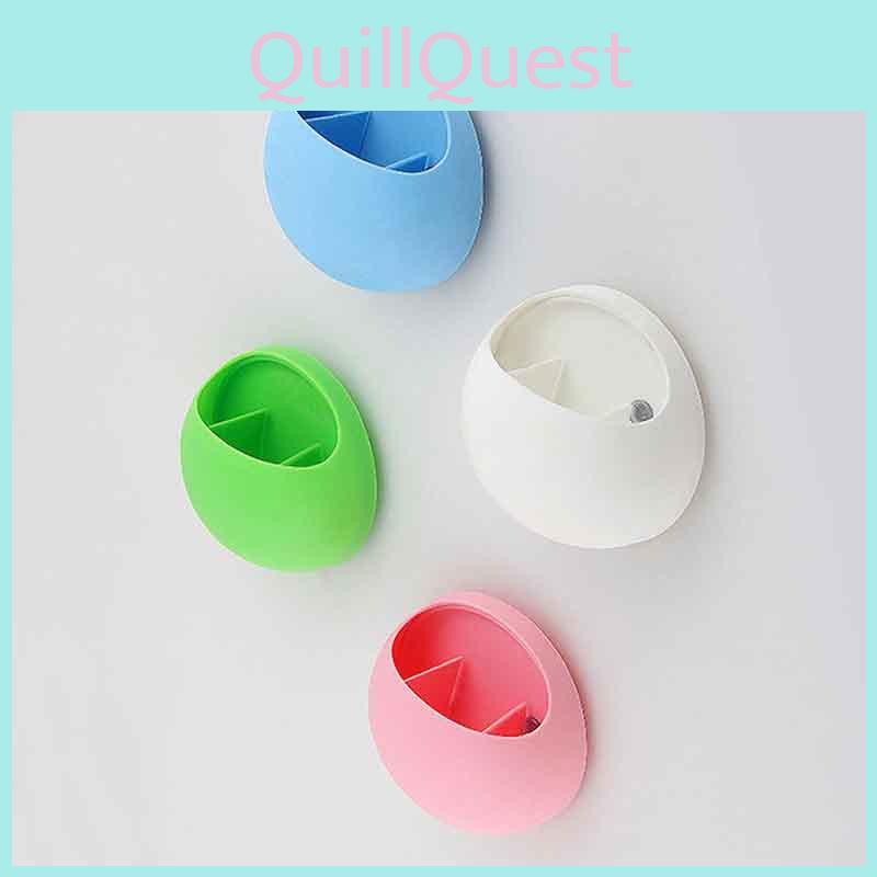 Elegant Home Bathroom Toothbrush Holder In Solid Colors With Wall Mount Suction Cup