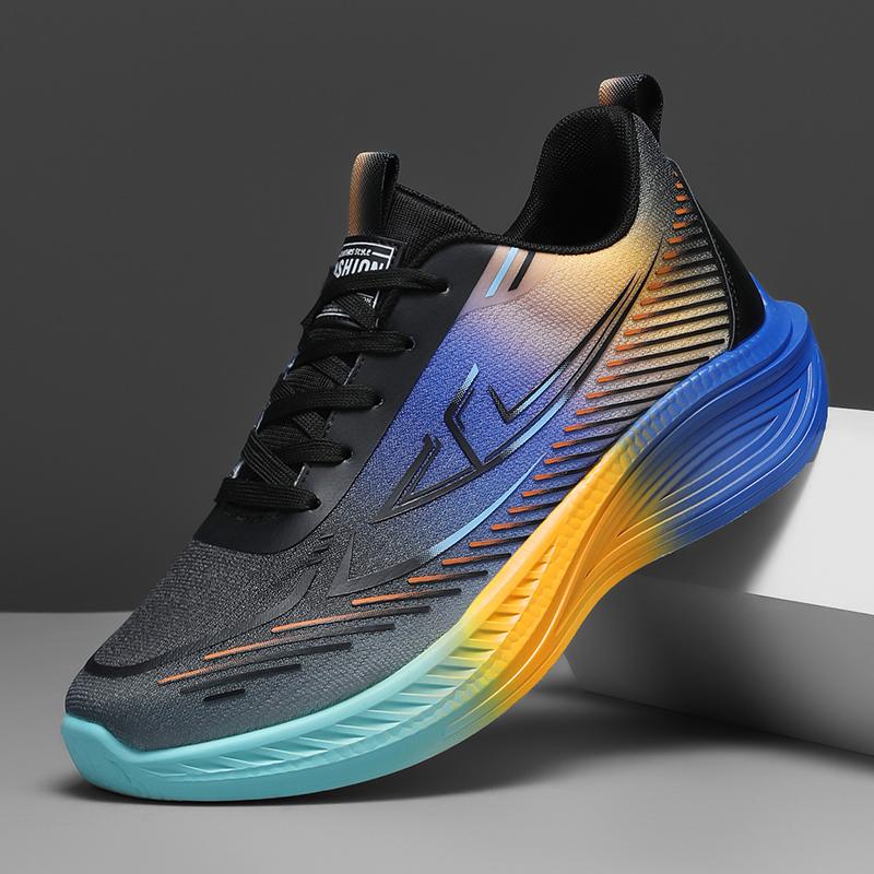 Running Shoes Men Mesh Breathable Comfortable Lace-up Casual Lightweight Walking Shoes 2025 New Flat Sneakers Man