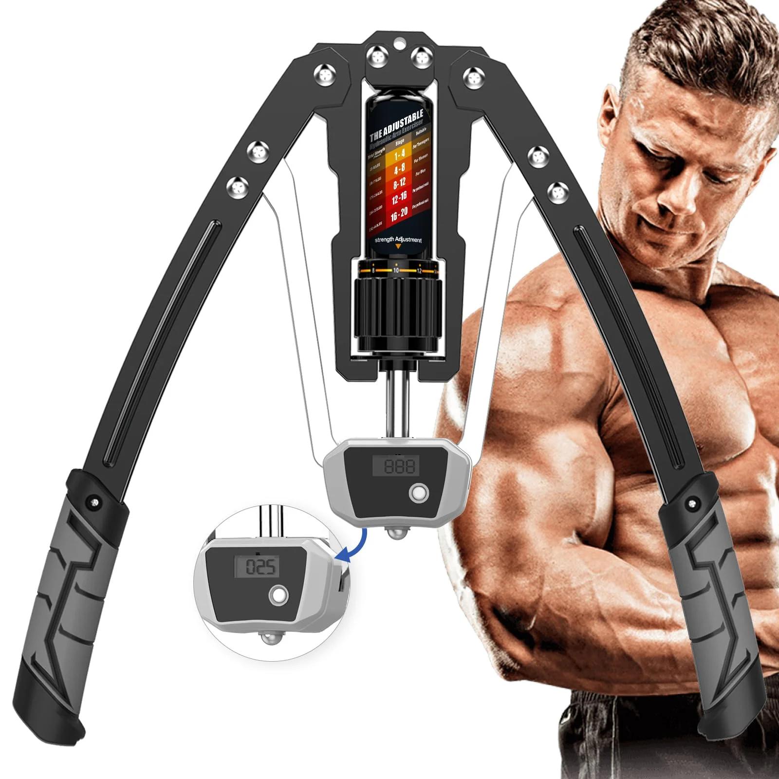 Dispositivo Hidráulico de Força para Braço Ajustável para Treino Doméstico Masculino e Equipamento de Fitness Para Exercitar Músculos Peitorais, Músculos do Braço preto
