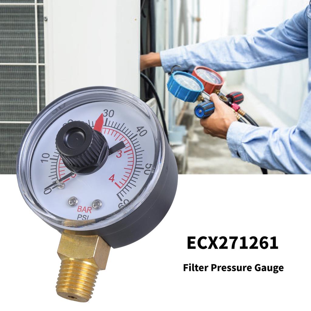 ECX271261 Replacement Pool Pressure Gauge For Multiport Valves Ensures Accurate Reading Efficient Filtration Maintenance