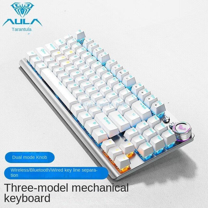 

Tarantula F3001 Беспроводной проводной Bluetooth Третий пробный экзамен Механическая игра Офисная беспроводная подсветка 87-клавишная клавиатура