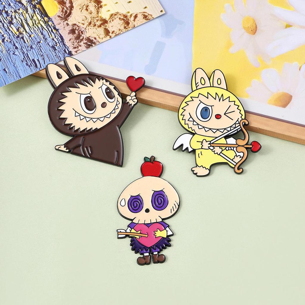 Halloween Labubu Cartoon Metal Magnet & Sticker for Fridge, Car, and Phone Case