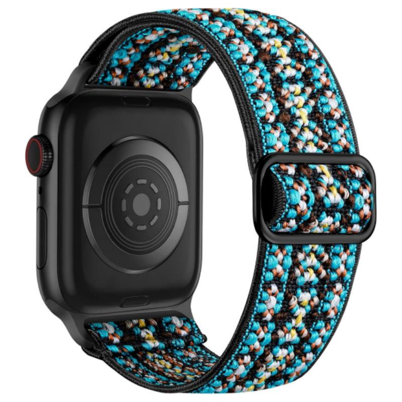 Braided Nylon Apple Smart Watch Strap with Adjustable Slide Buckle for All Series