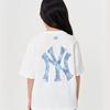 New MLB MONOGRAM Collection New York Yankees T Shirt SS25 Ivory White Kids' 7ATSMV453-50IVS