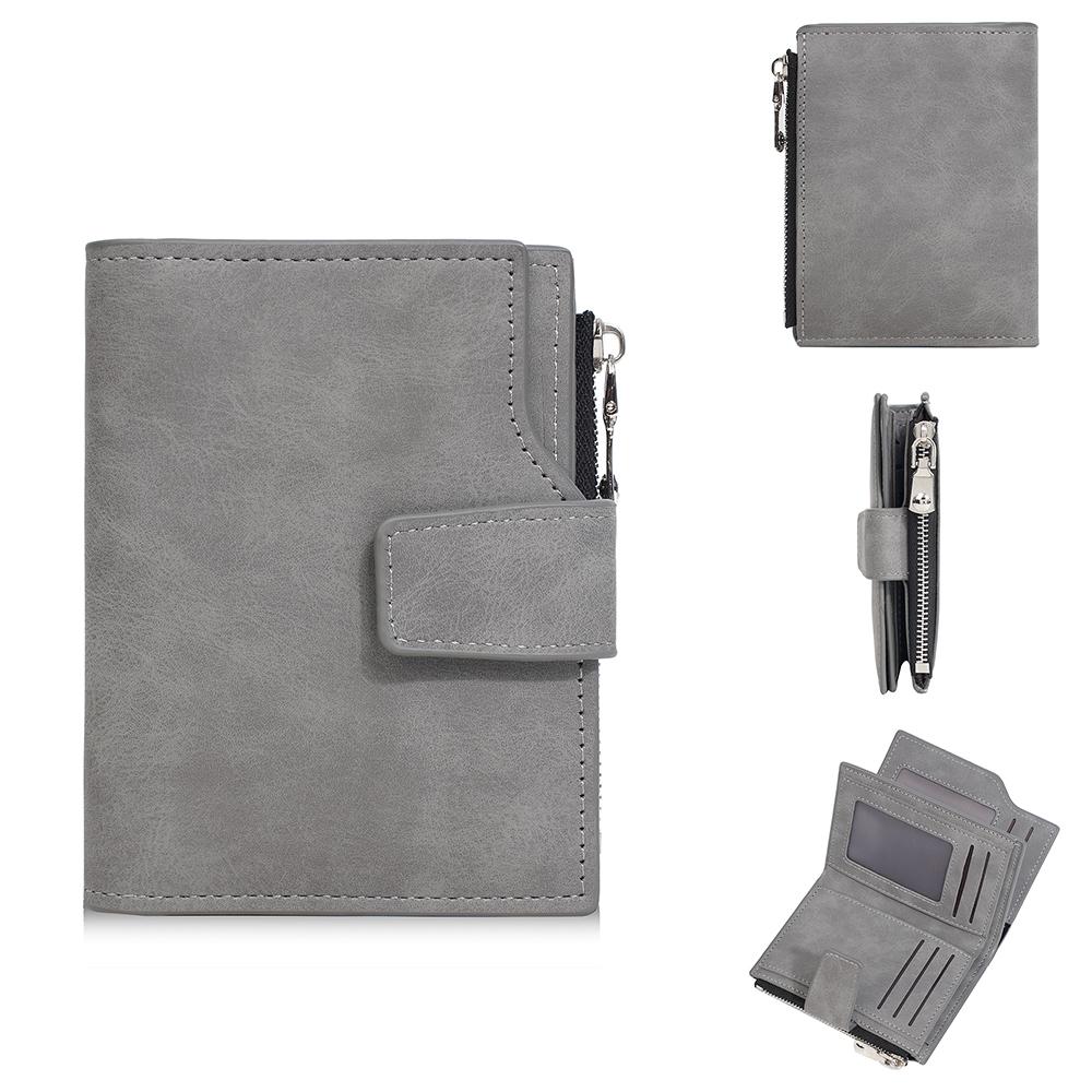 

Высококачественные мужские короткие кошельки из нубука, простые кардхолдеры, мужские монетницы, держатели для ID и фото, большой вместимости, зажим для денег для мужчин серый