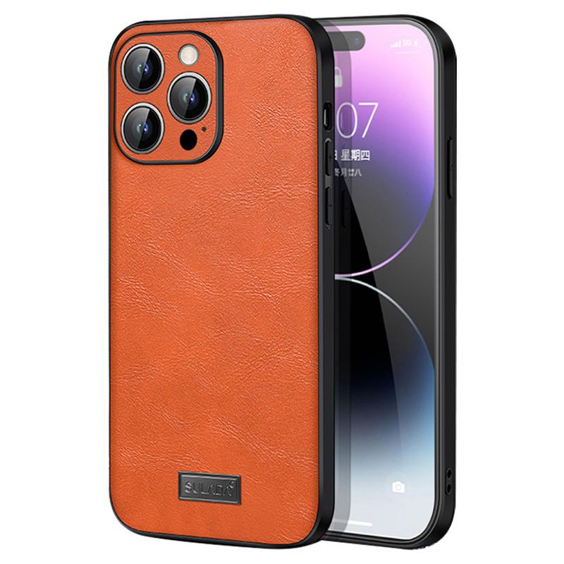 SULADA For iPhone 15 Pro Max PU Leather+TPU+PC Phone Case Shockproof Back Cover