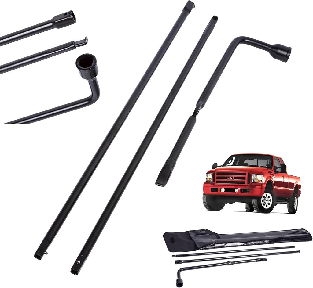 DayPlus Spare Tire Lug Wrench Tool Replacement Steel Kit Scissor Jack Compatible for Ford F-250 F-350 F-450 F-550 2003 To 2007