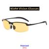 2PCS Night Vision Sun Protection Glasses Men Anti-Glare Driving Goggle Half Frame Polarized Sunglasses for Driver UV400