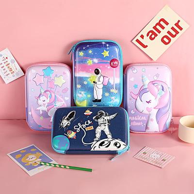 Federmäppchen Niedliches Federmäppchen mit großem Fassungsvermögen für die Grundschule Kinder Cartoon-EVA Stereoskopisches Federmäppchen für Jungen und Mädchen