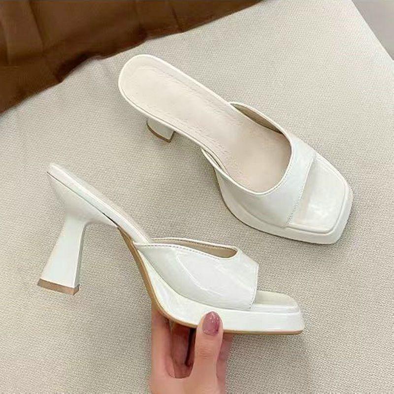 thick-heeled fairy height-increasing cool slippers, female outer wear summer new niche comfortable high-heeled cool slippers