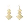 European and American Multi-Layer Hollow Metal Geometric Tassel Earrings
