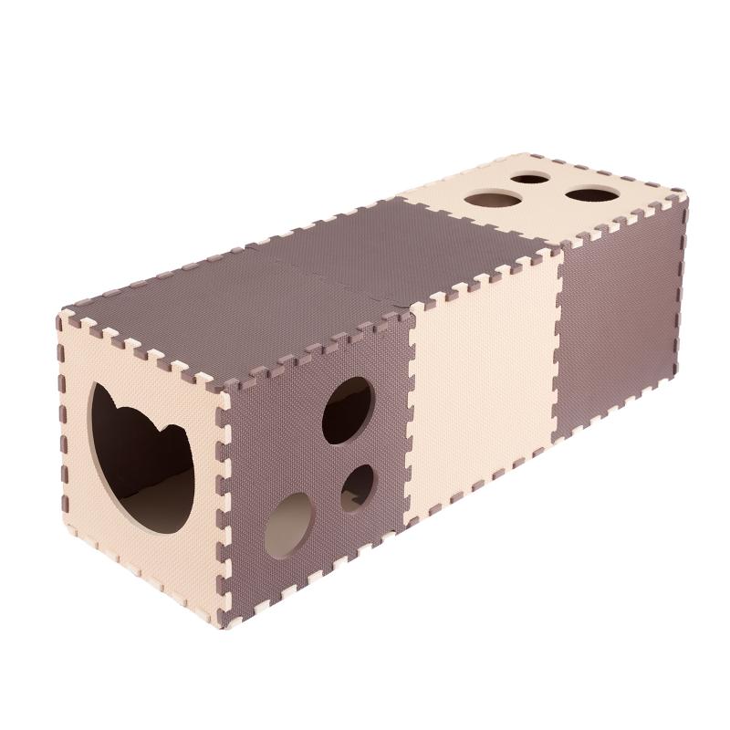 Double Layer Cat Tunnel Foldable Felt Cat Scratcher Board Casual Comfort Pet Litter Duplex House for Interactive Cat Play