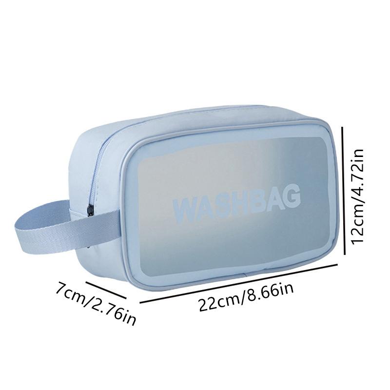 Pu Waterproof Cosmetic Bag Portable Large Capacity Transparent Wash Bag Travel Frosted Cosmetic Organizer Swimming Bag