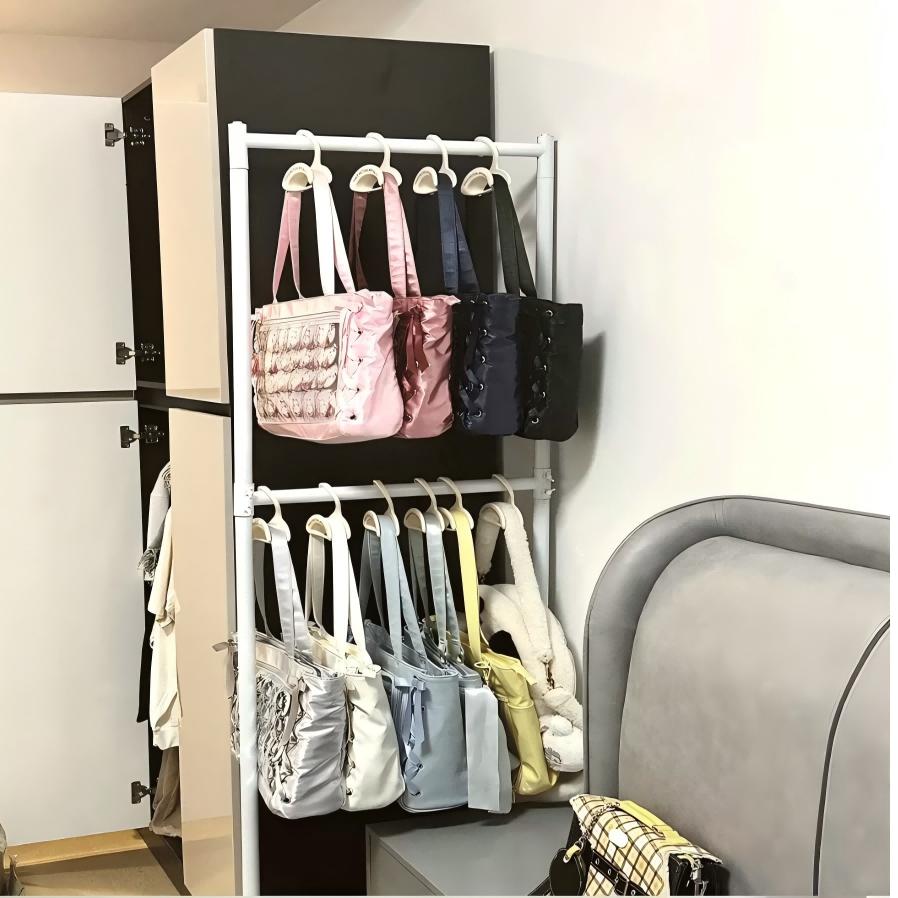 Mini Purse Hooks, Small Plastic Bag Hangers for Closet Organizer, White Space Saving Coat Hooks for Handbags