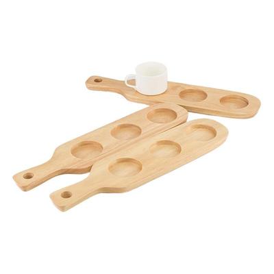 Wooden Wine Glass Carrying Tray with Handle