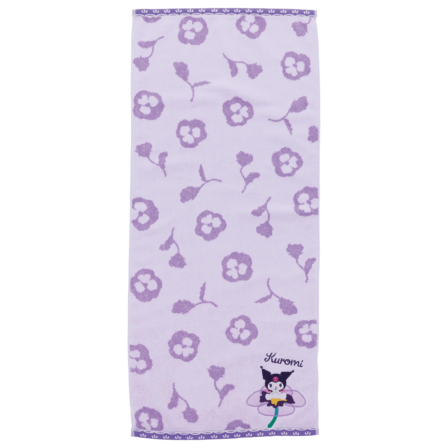 Marushin Face Sanrio Kuromi Bloom 3725017700 Towel, Kuromi,