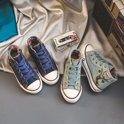 Jungenschuhe, Frühlings- und Herbst-Kinder-Jeans aus Segeltuch, Mädchen-Boardschuhe, Kindergarten-Hausschuhe