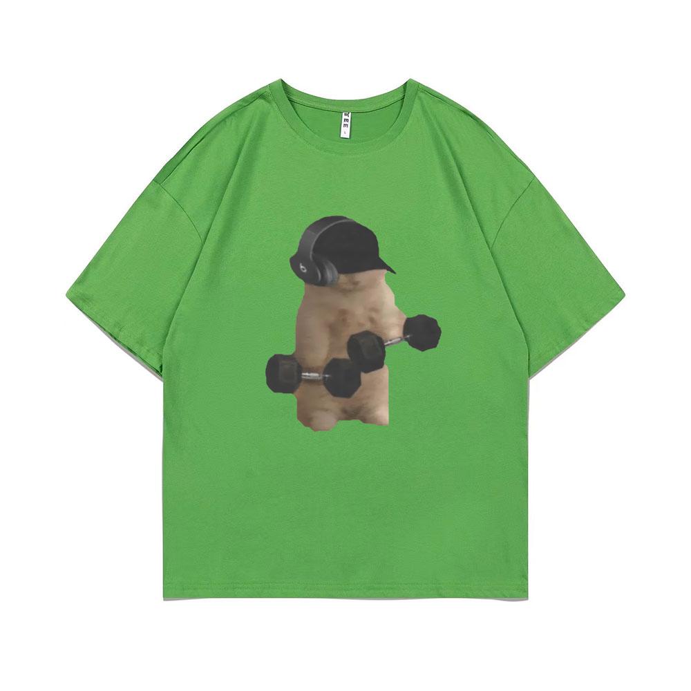 

Funny Gym Cat Meme Tshirt Sam Sulek Fitness Pump Cover Memes T-shirts Men Women Casual Oversized T Shirt Male Cotton T Shirts 4XL