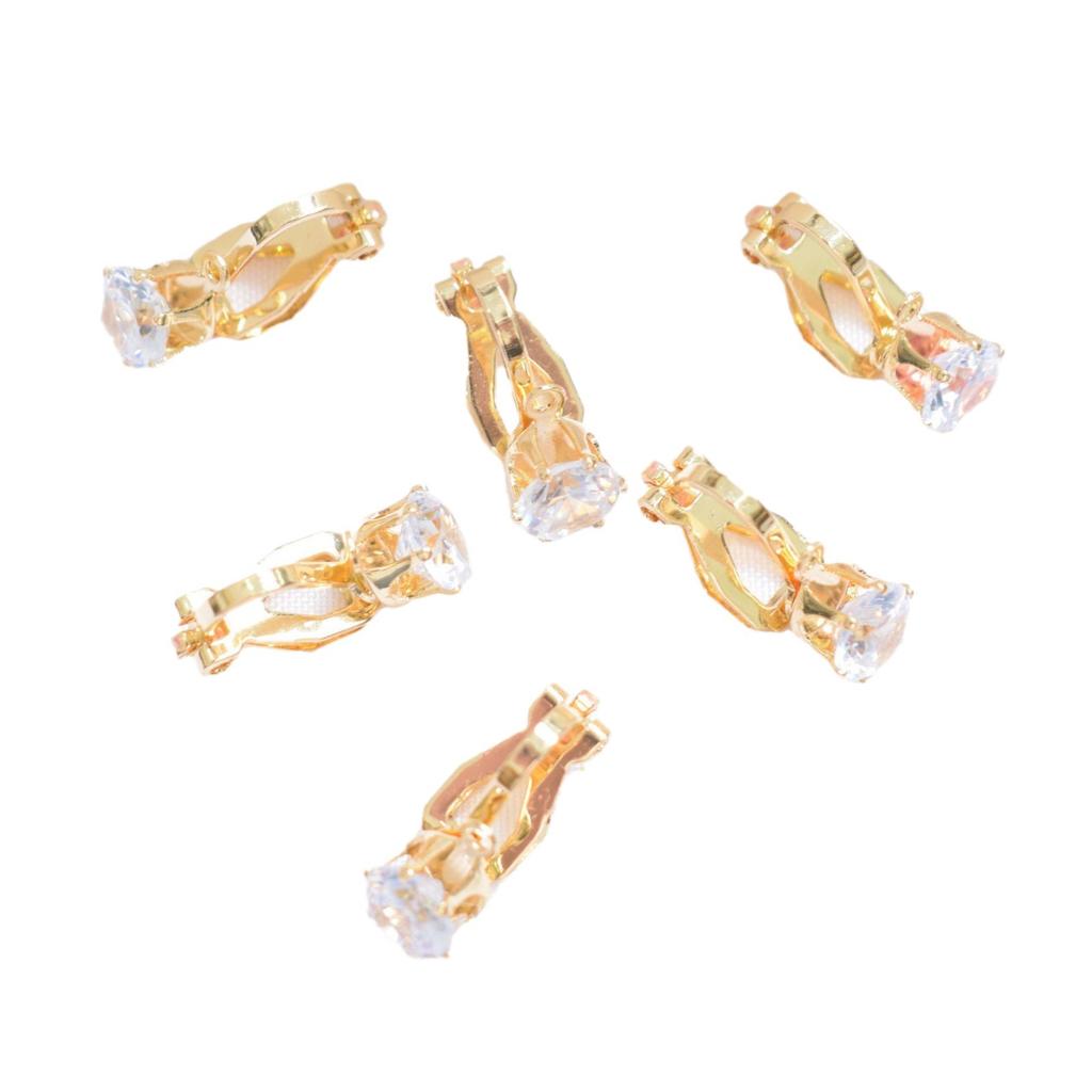 10pcs 18k Gold Ear Clip Converter Painless Invisible Spiral Diamond Without Ear Piercing Ear Clip DIY Earrings Ear Clip Accessories