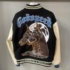 ODSPEED schwere Patchwork-Jacke mit Stickerei, Vintage, lockerer Baseballmantel für Herren