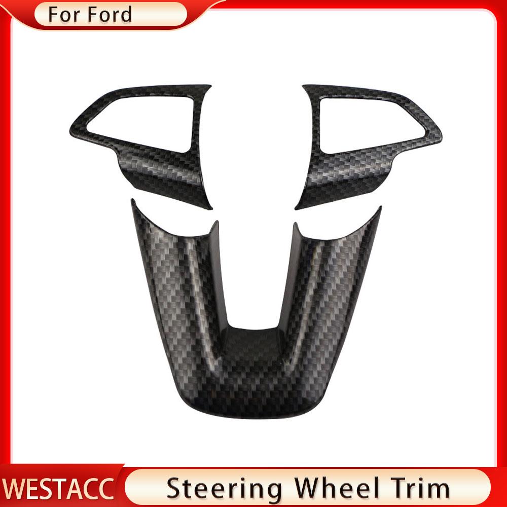 Carbon Fiber Car Center Lenkradabdeckung Aufkleber Trim für Ford Ecosport 2018 - 2022 Focus 3 MK3 2015 - 2018