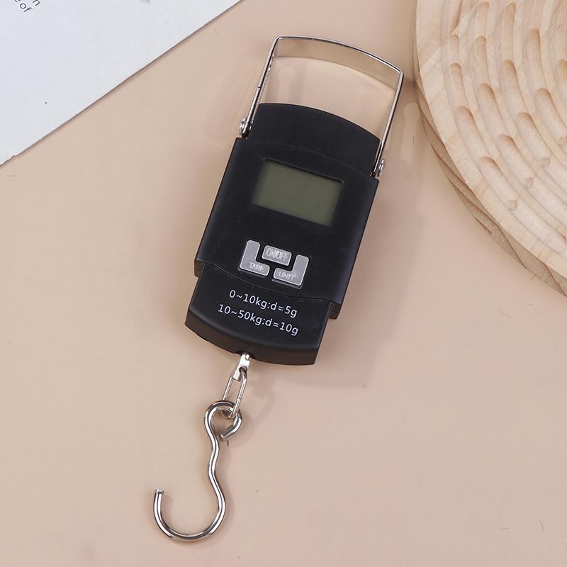 1Pc Black 50Kg Portable Electronic Portable Luggage Scale Lcd Digital Display Screen Express Delivery Scale Hook Mini Scale