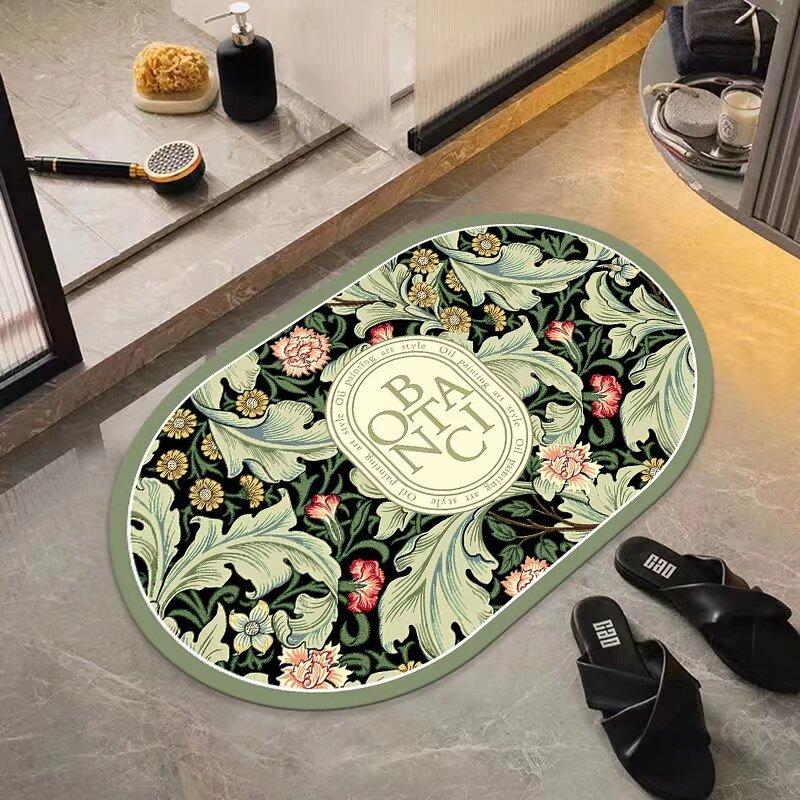 Bathroom Diatom Ooze Absorbent Floor Mat, Quick-drying Soft Cushion Dirt-resistant Household Floor Mat, American Toilet Mat