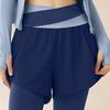 Women's High Waist Yoga Pants Fake Two Piece Quick Dry