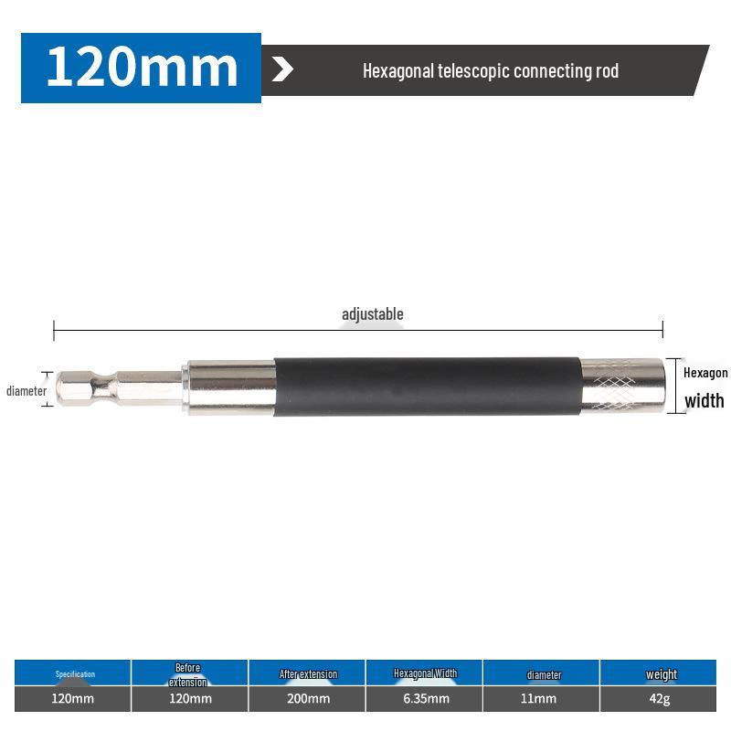 Magnetic Telescopic Hex Socket Wrench Extension Rod