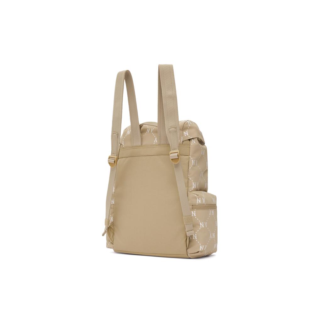 New MLB   Double Shoulder Laptop Bag Travel Cycling Bag Backpack For Students Unisex Beige Brown 3ABKM035N-50BGD