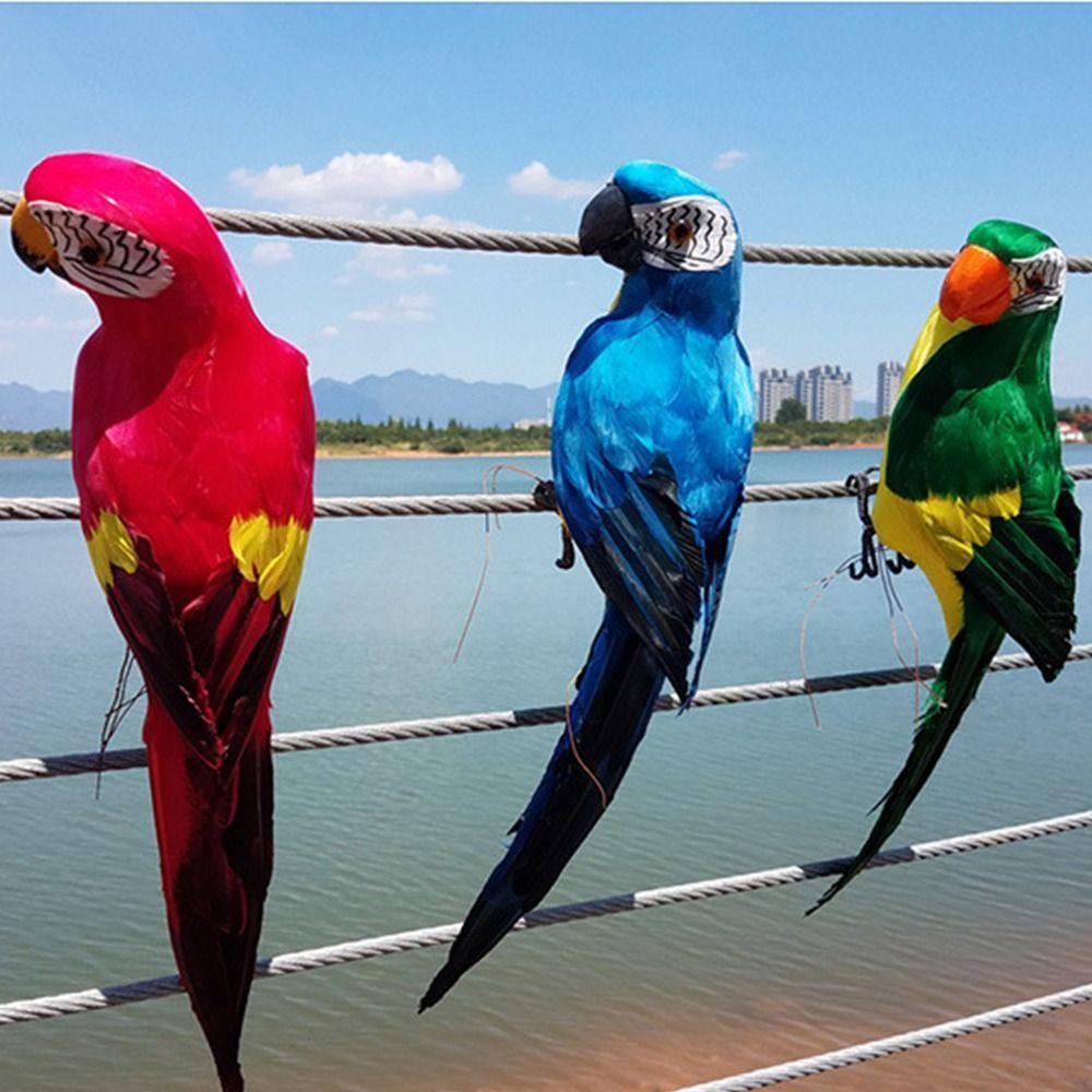 25cm/35cm/45cm/60cm Simulation Parrot Multicolor Garden Decorative Bird  Garden Ornament