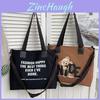 Bolso Tote de Lona Oxford para Mujer con Estampado de Letras Suave para Hombro Uso Diario
