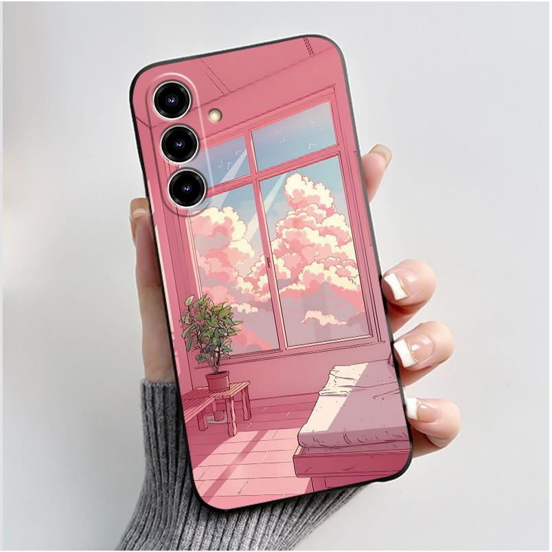 New Design Phone Case For ZTE Blade V80 Max/Nubia V80 Max Jelly Black Anti-scratch Soft Casing Colorful Rosy Cloud Pattern Shell