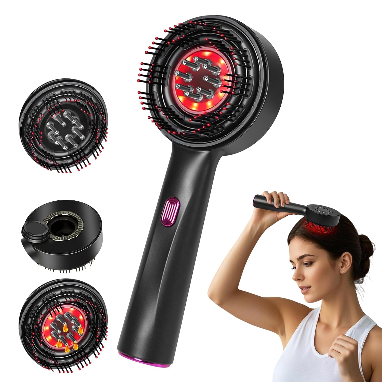 

Scalp Massager Electric, Shiatsu Hair Growth Comb with Red Light Therapy, Anti Hair Loss Treatment